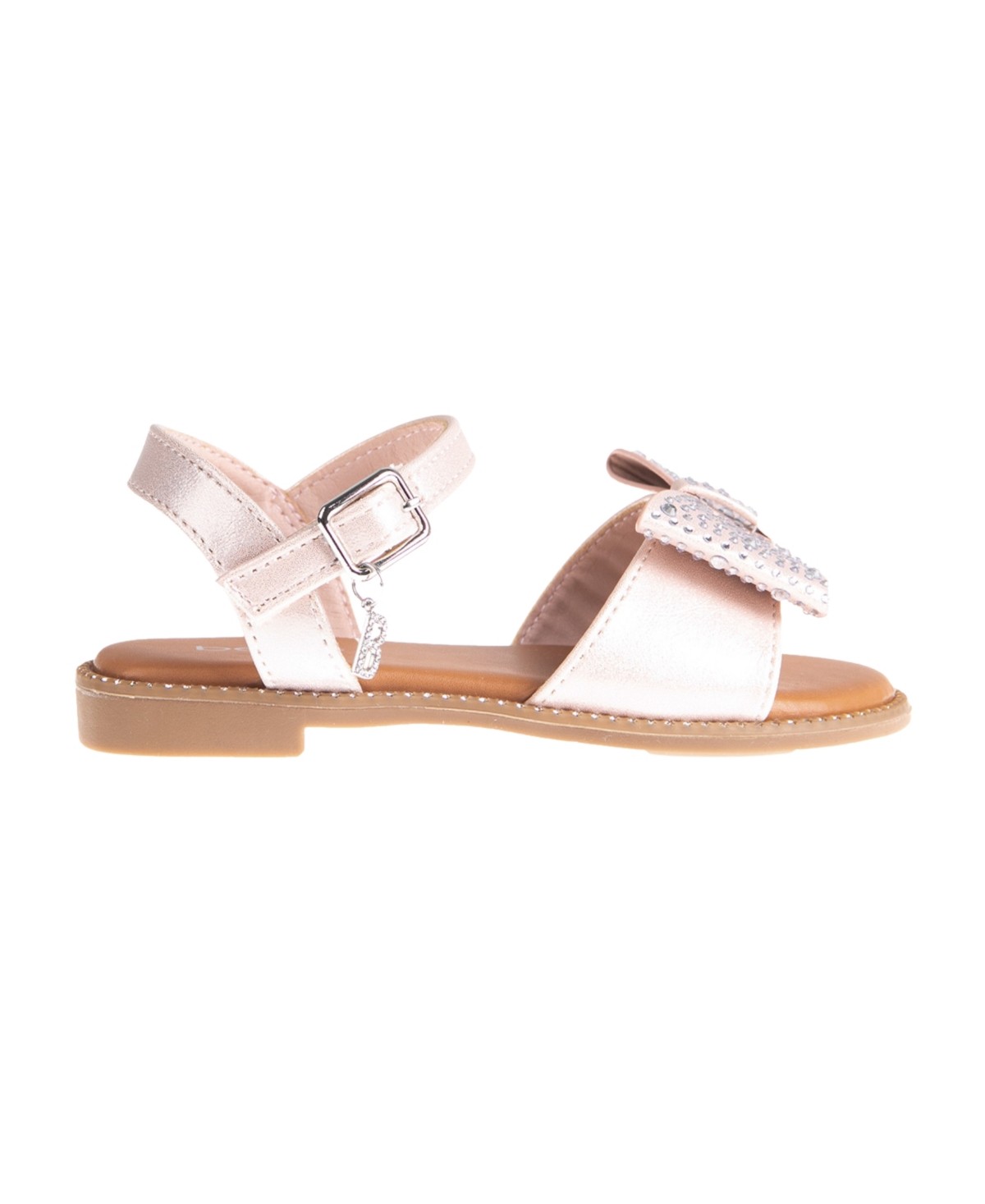 Bebe Rhinestone Bow Sandals Blush, Size 13 Girl
