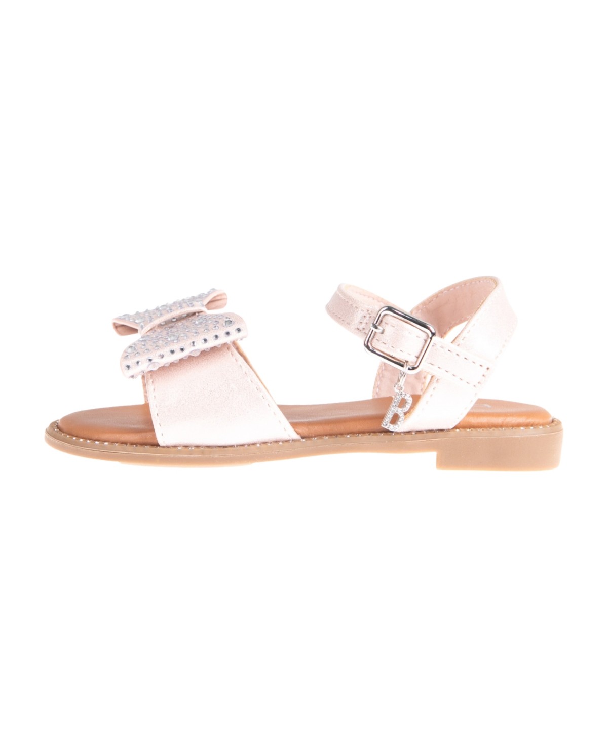 Bebe Rhinestone Bow Sandals Blush, Size 13 Girl