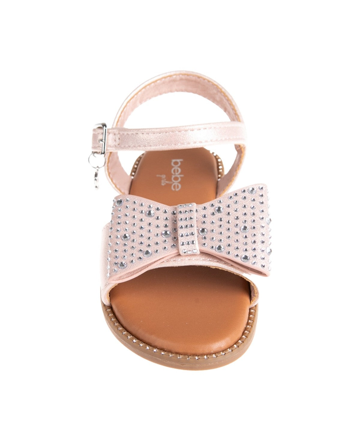 Bebe Rhinestone Bow Sandals Blush, Size 13 Girl