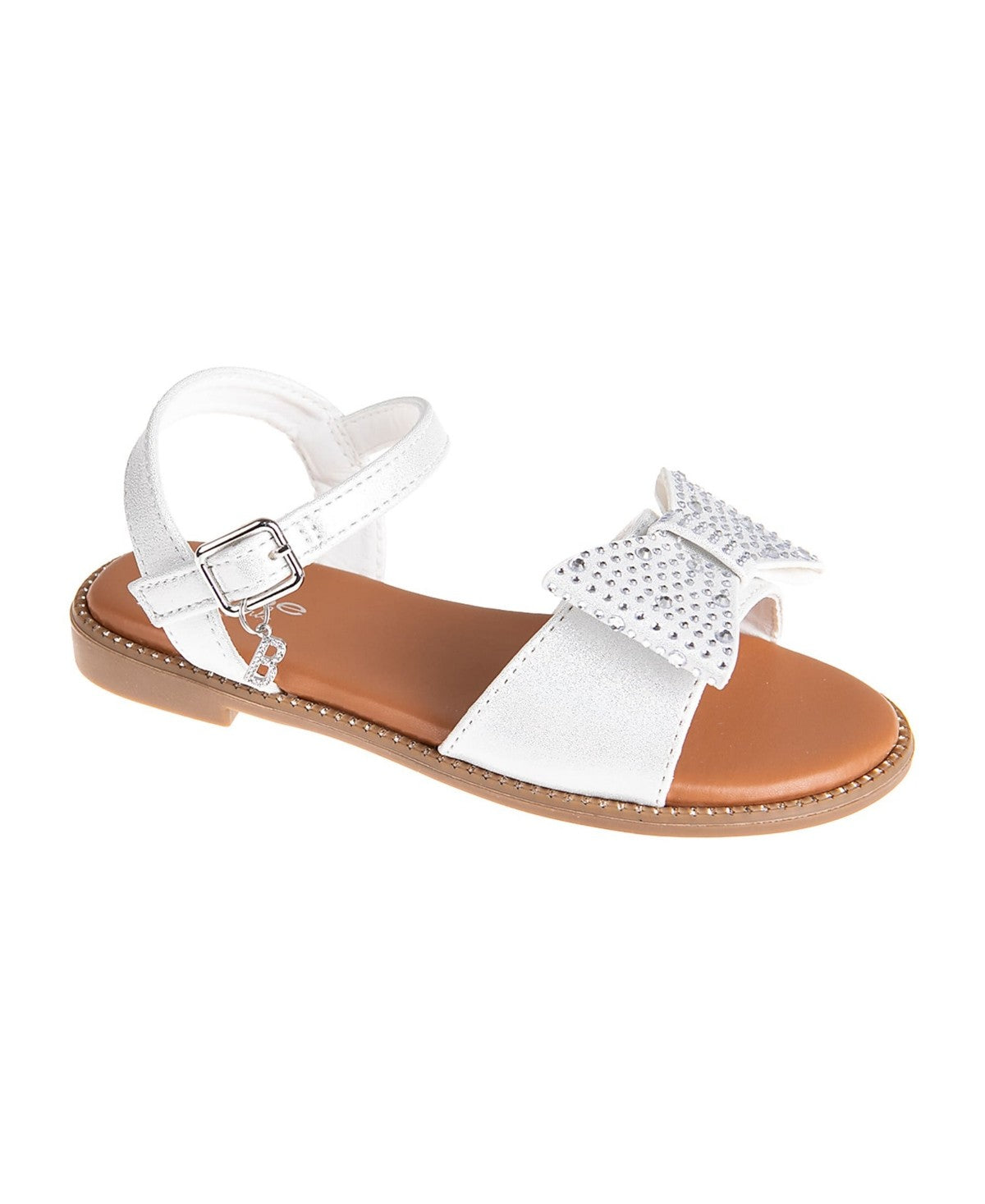 Bebe Girls  Rhinestone Bow Sandals, Size 13