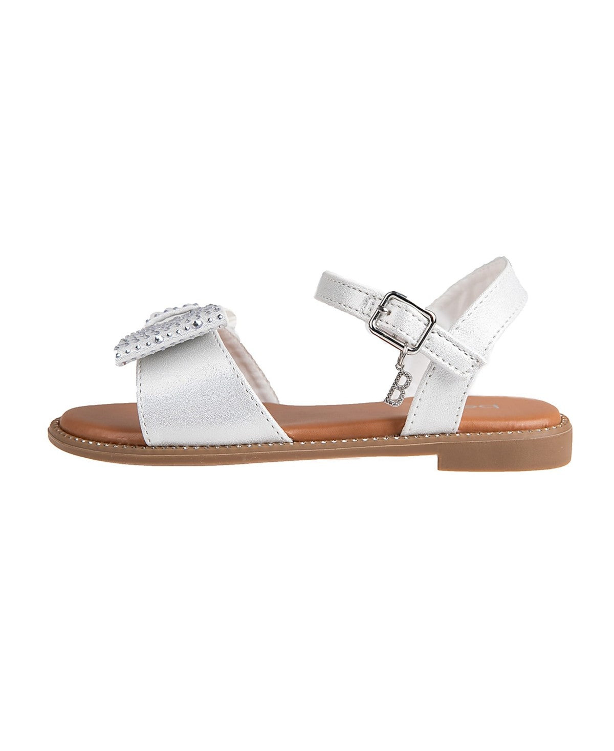 Bebe Girls  Rhinestone Bow Sandals, Size 13
