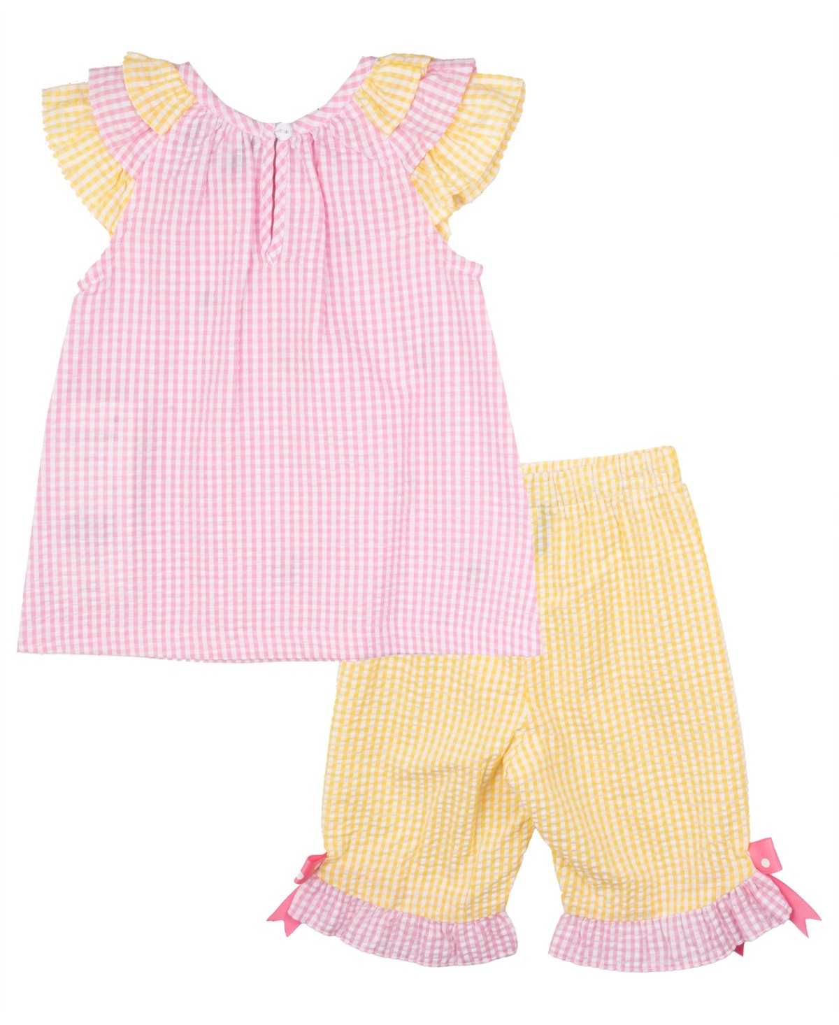 Rare Editions Spring Seersucker Dress Set, Pink, 3-6M girl