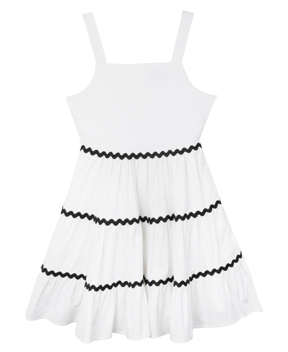 Rare Editions Ric-Rac A-Line Dress White, Size 12 girl