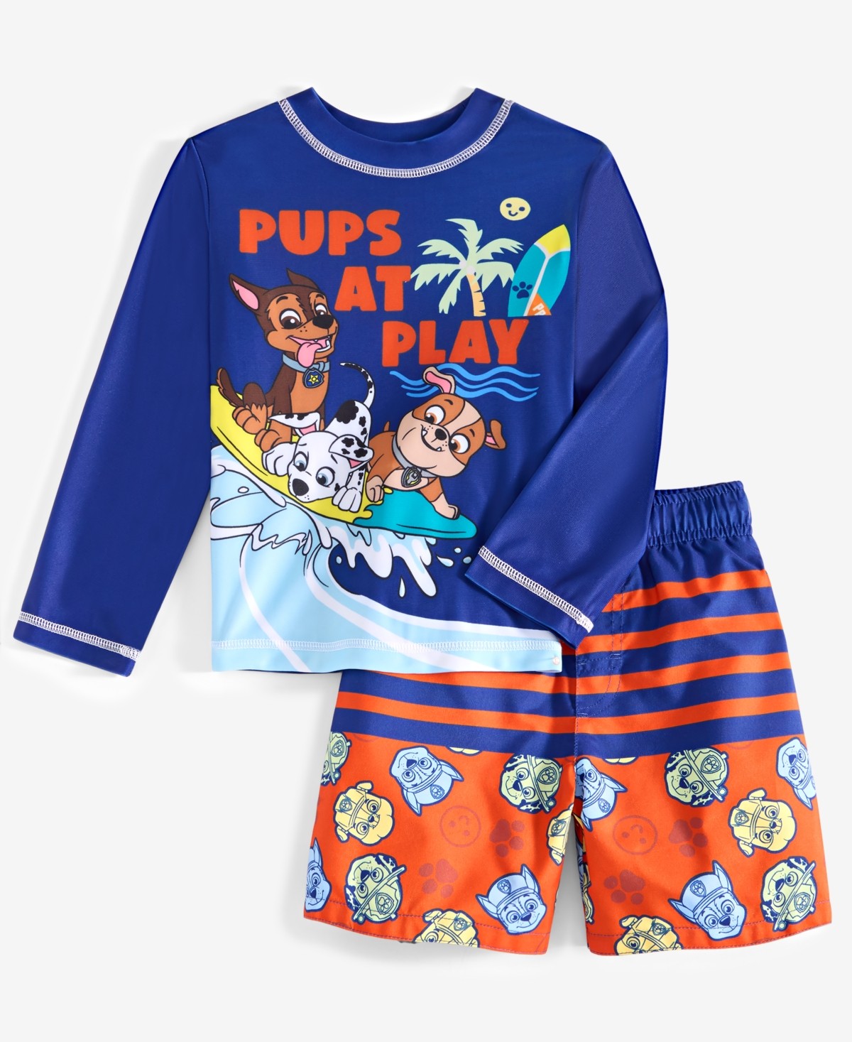 Paw Patrol Boys 3T Rash Guard & Swim Trunks Set