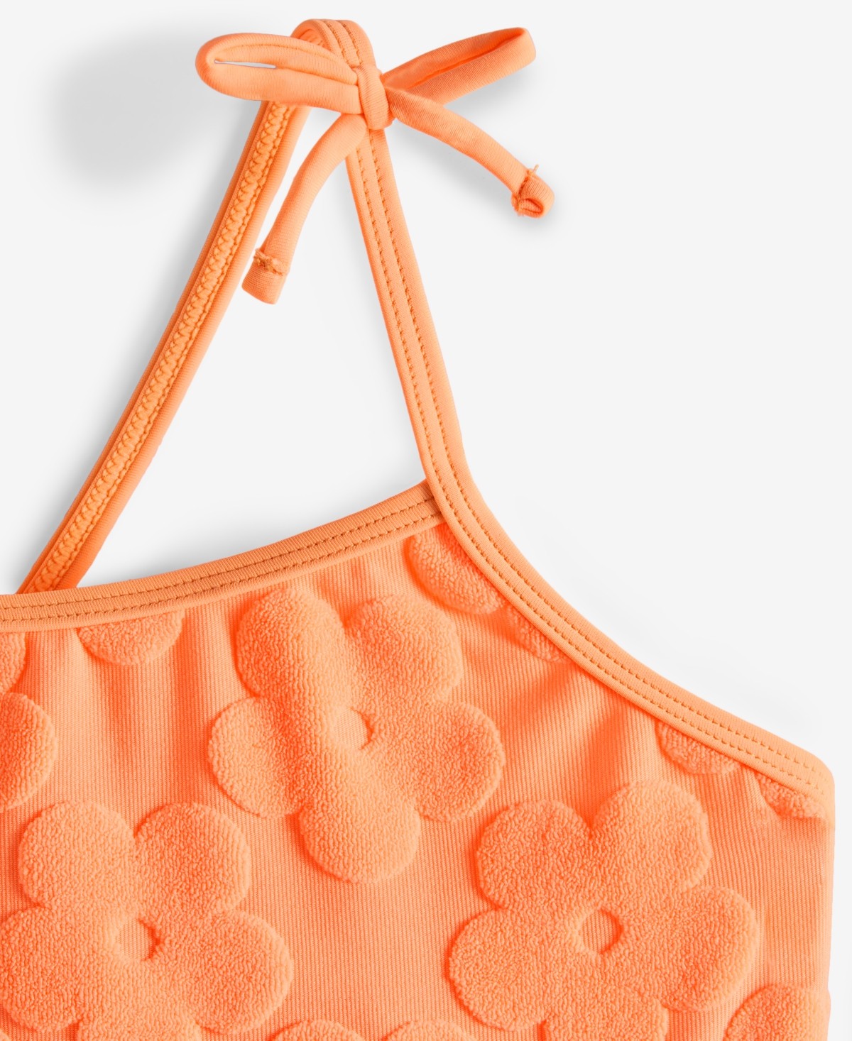 Breaking Waves Terry Texture One-Piece Swimsuit Size 14 Orange girl