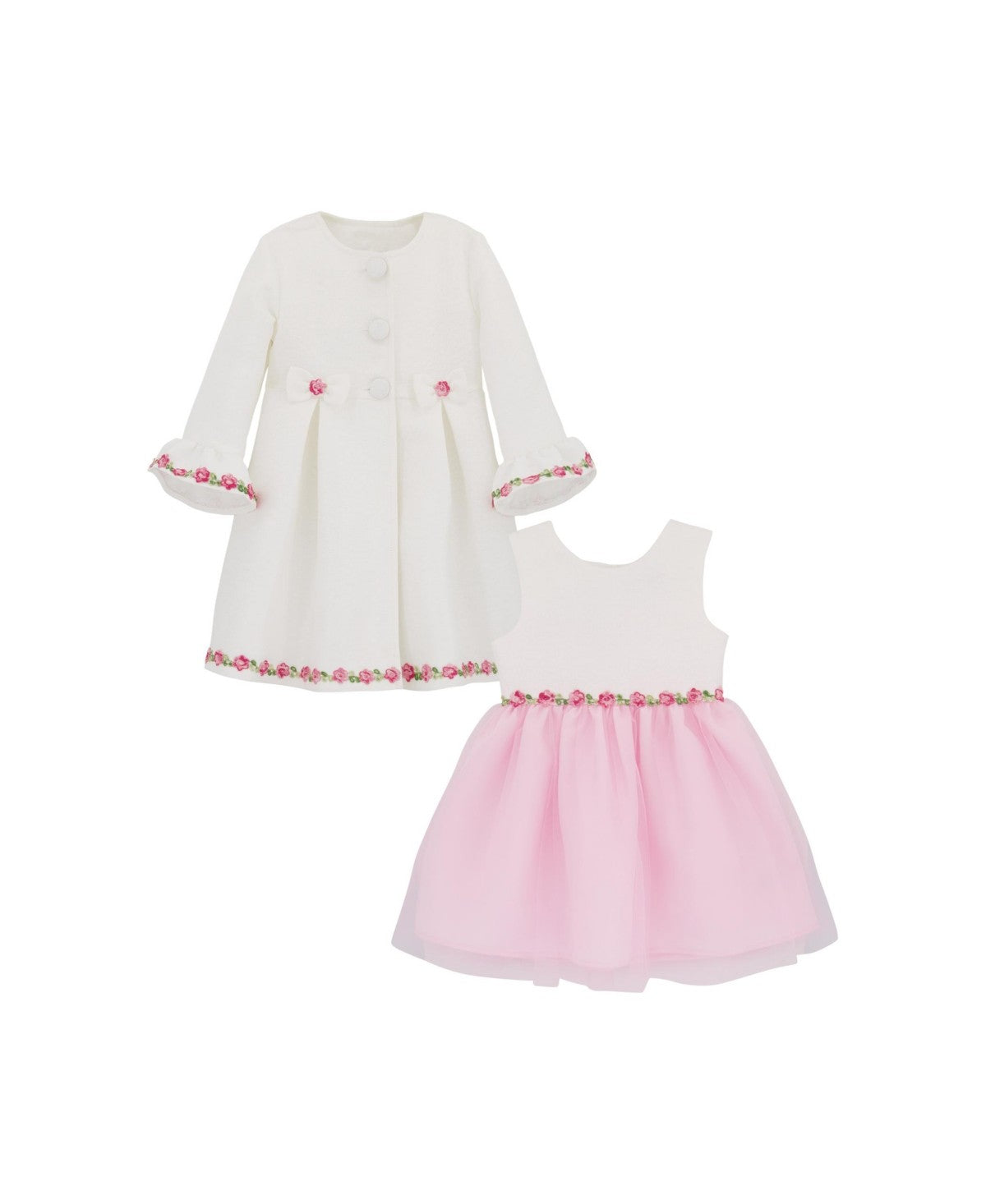 Blueberi Boulevard Baby Girls Dress and Coat Set,  Size 3-6 Months