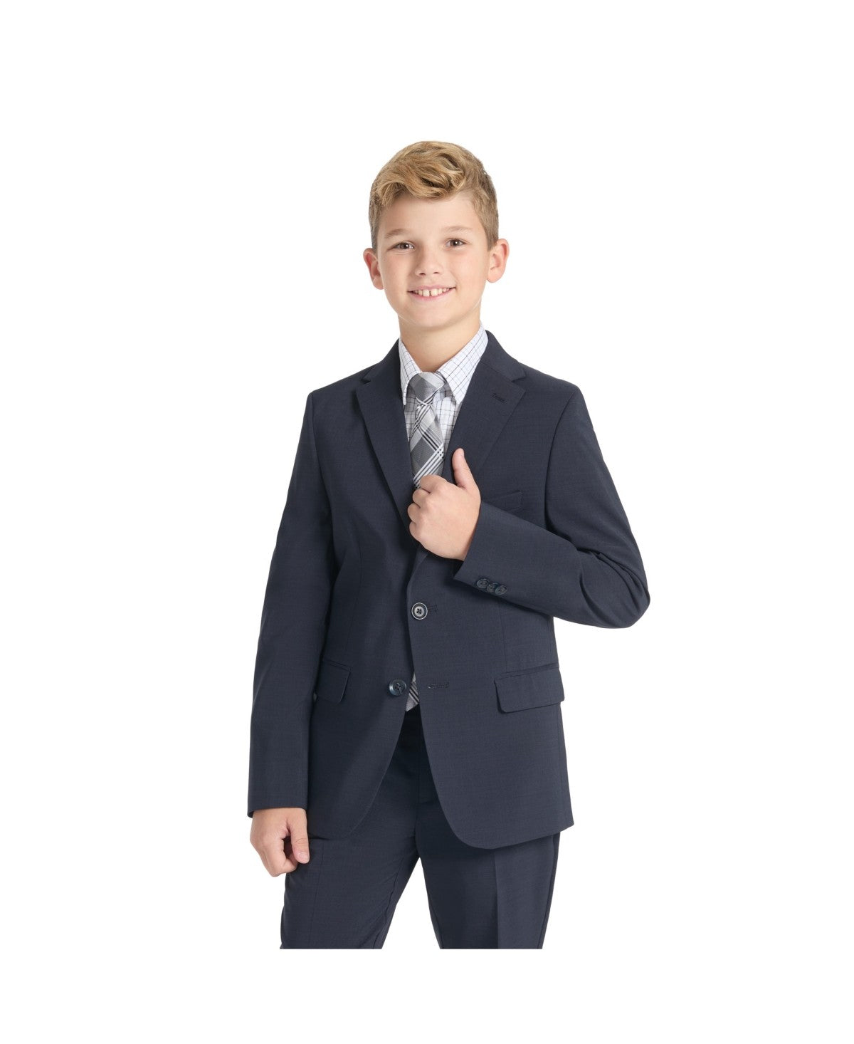 Kenneth Cole Reaction Boys' Slim Fit Suit Navy, Size 12R Set 2pc