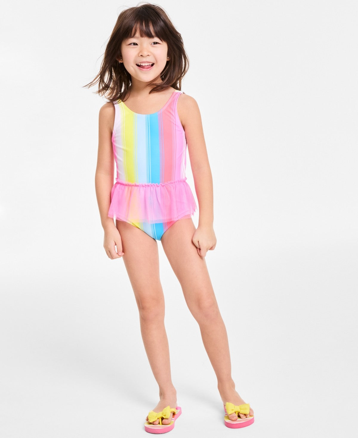 Epic Threads Girls Striped Tutu One-Piece Swimsuit,  3T