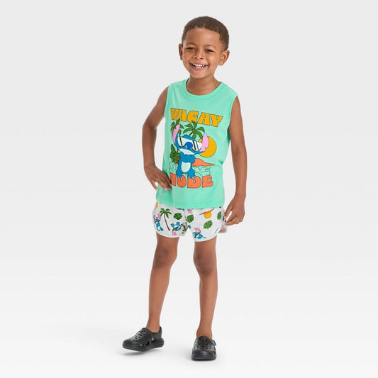 Lilo & Stitch Toddler Boys' Tank & Shorts Set 3T Blue