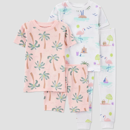 Carter's Toddler Girls' 4pc Flamingo Pajama Set - Size 3T