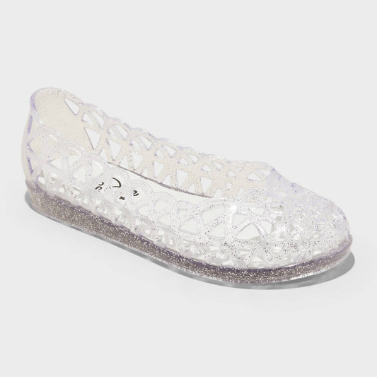 Kids' Lena Jelly Ballet Flats - Art Class™ Clear 1: Slip-on Sandals, Medium Width, Closed Almond Toe - Girl