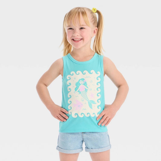 Cat & Jack Toddler Girls' Mermaid Graphic Tank Top 18M