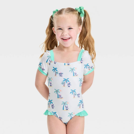 Disney Minnie Mouse Toddler Girls' Swimsuit Puff Sleeve 5T