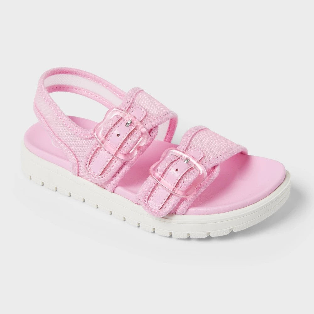 Cat & Jack girl Mesh Sandals Pink 12T: Hook, Loop, Contoured