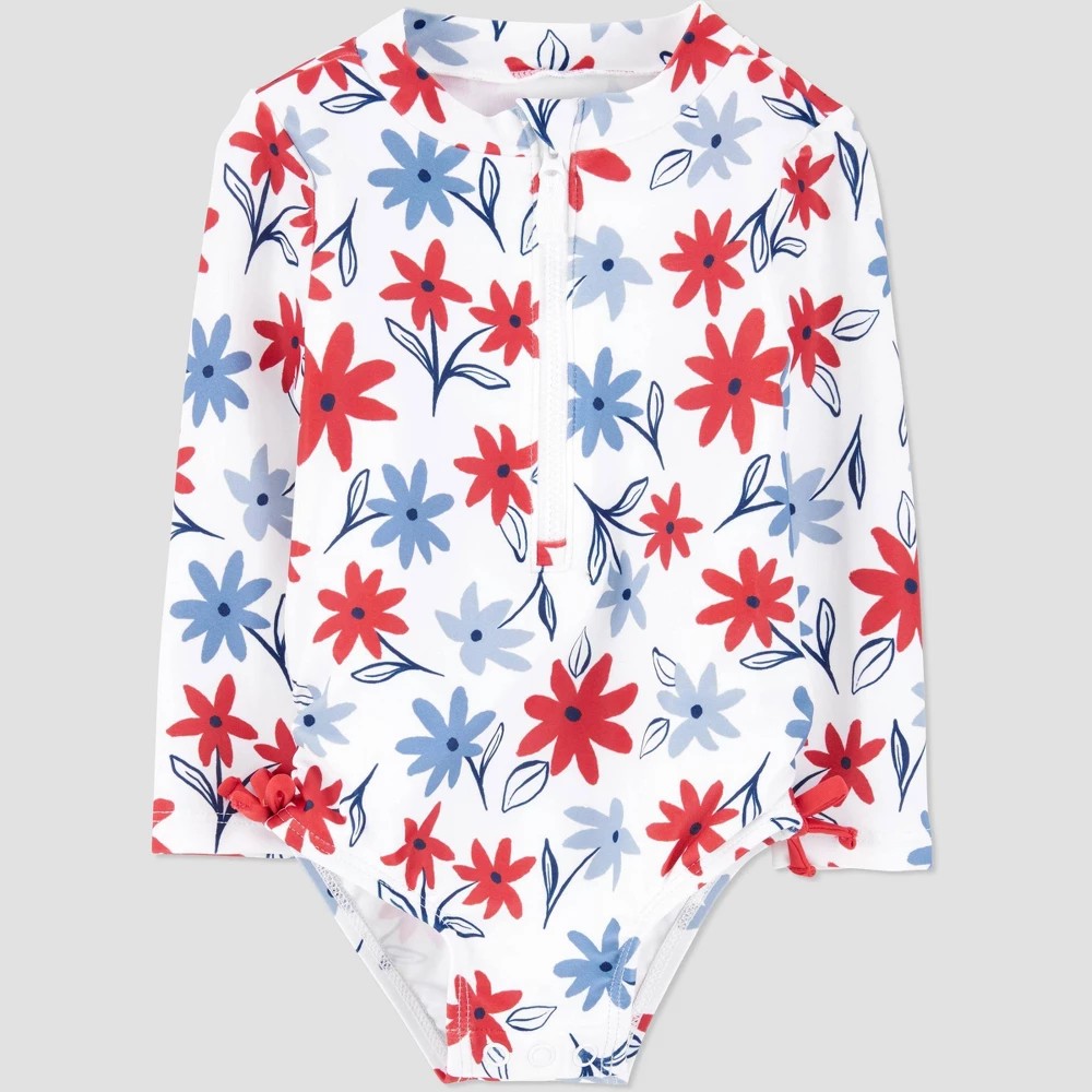 Carter's Baby Girls' 3M Floral Rash Guard UPF 50+