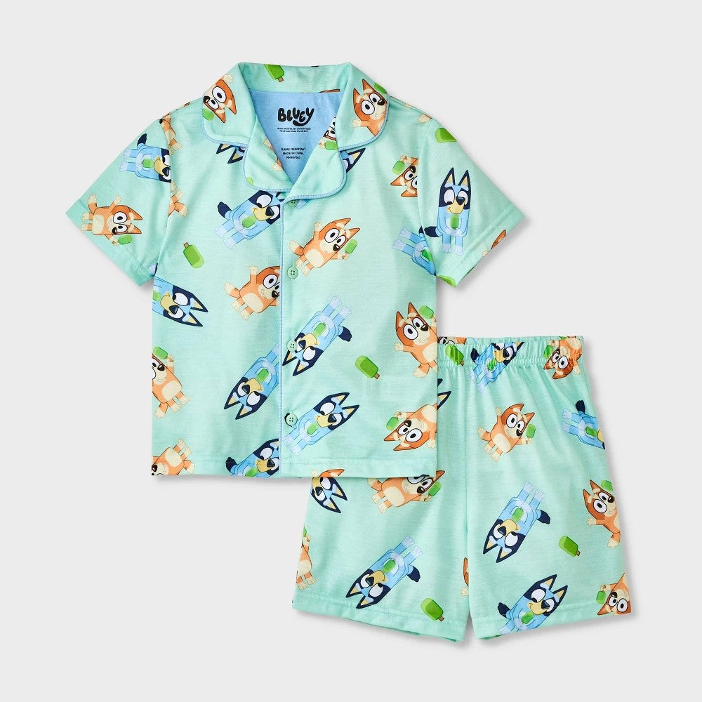 Bluey Toddler Boys' Green Coat Pajama Set 5T