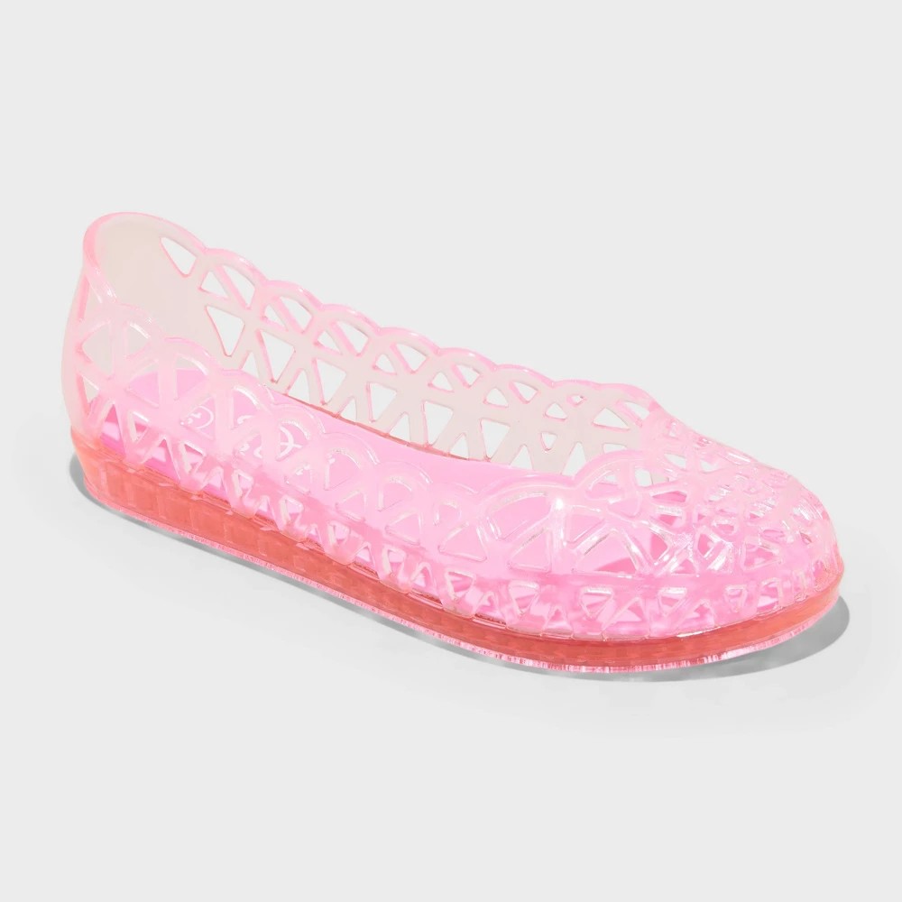 Kids' Lena Jelly Ballet Flats - Art Class™ Pink 13: Slip-on, Closed Almond Toe, Non-Marking Outsole - Girl
