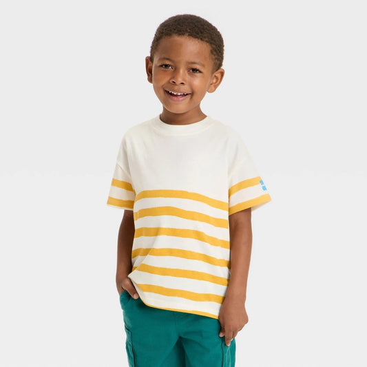 Cat & Jack Toddler Boys' Yellow Striped T-Shirt 18M