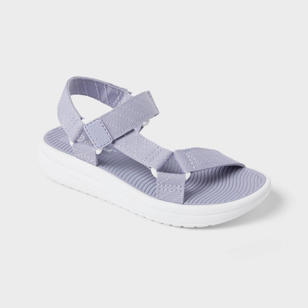 Kids' Arden Camp Sandals - Cat & Jack™ Purple 2: Pull-on, Non-Marking Sole, Open Toe, Recycled Polyester Upper - Girl