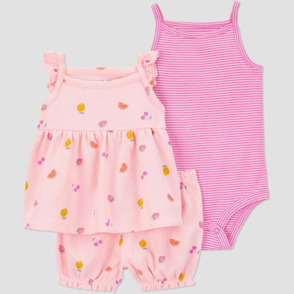 Carter's Just One You® Baby Girls' Fruit Top & Bottom Set - 6M: Sleeveless Tank, Bodysuit, Diaper Cover