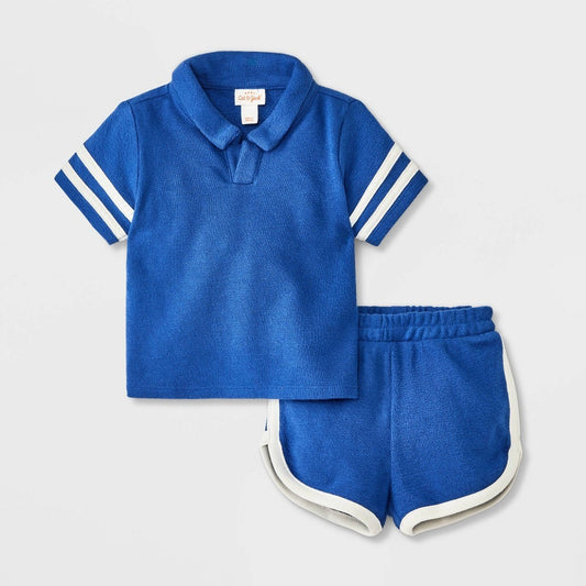 Cat & Jack Baby Boys' Top & Bottom Set Navy Blue 6-9M