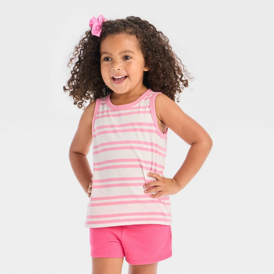 Cat & Jack Toddler Girls' Striped Tank Top Cream 18M