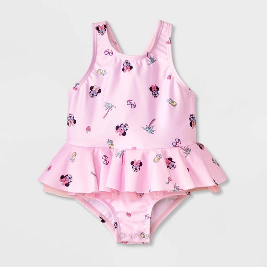 Minnie Mouse Baby Girls' Ruffle Swimsuit Pink 6M