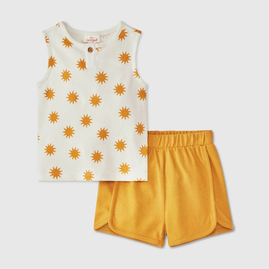Cat & Jack Baby Boys' Henley Set Yellow, 
Size 3-6M