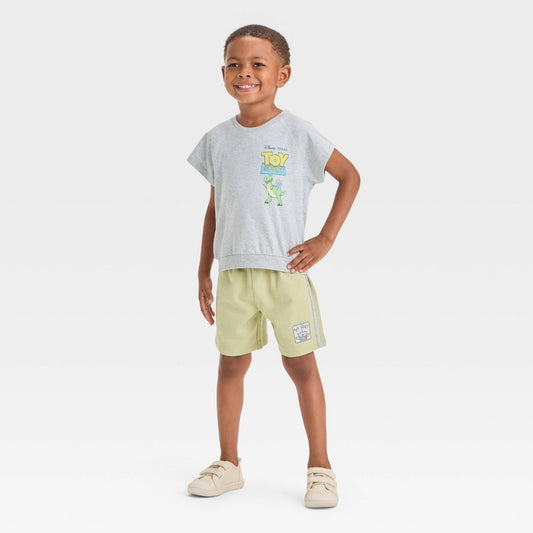 Toy Story Toddler Boys' 2T T-Shirt and Shorts Set Gray