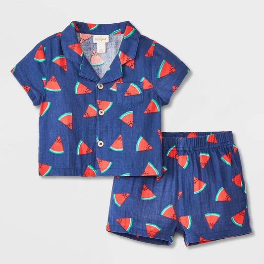 Cat & Jack™ Baby Boys' Watermelon Top & Bottom Set  Blue