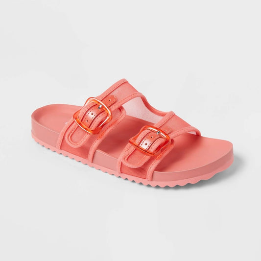 Cat & Jack girl Kaia Mesh Sandals Size 2 Coral Red