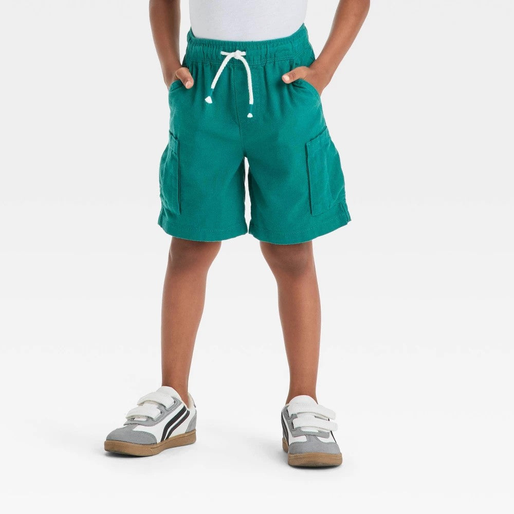 Cat & Jack Toddler Boys' Cargo Shorts - Dark Green 18M