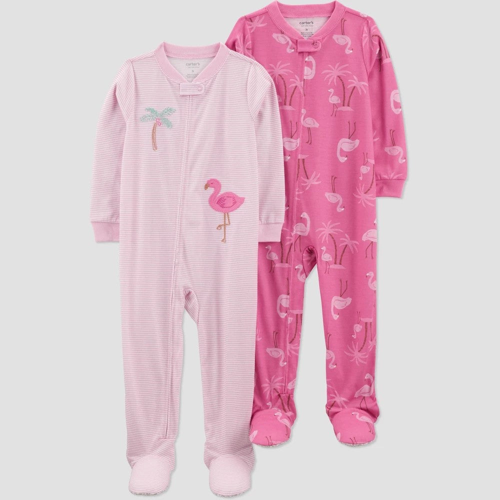 Carter's Toddler Girls' 2pk Flamingo Pajamas Pink 5T