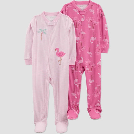 Carter's Toddler Girls' 2pk Flamingo Pajamas Pink 5T