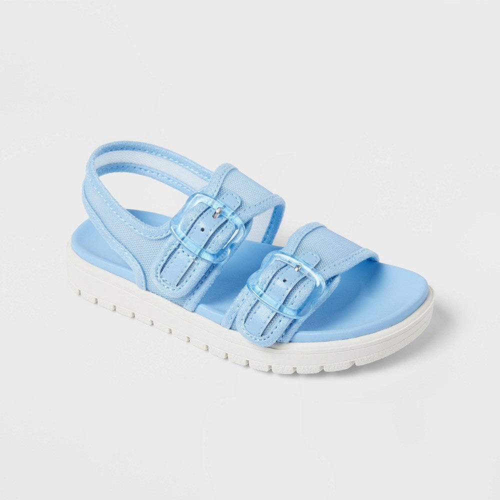 Cat & Jack Toddler girl Sandals Light Blue 11T, Adjustable Strap