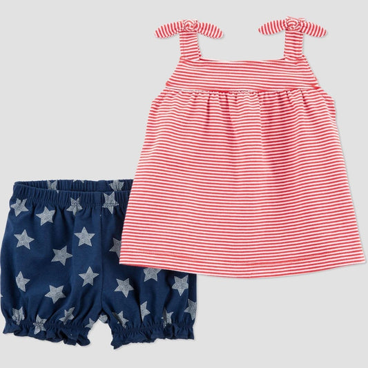 Carter's Baby Girls' 2pc Stripes & Stars Set 18M Cotton