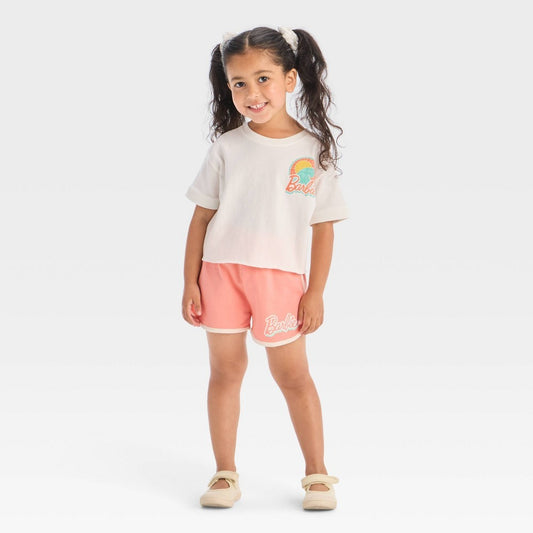 Barbie Toddler Girls' 2pc Surf T-Shirt and Shorts Set 3T