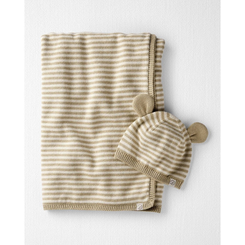 Little Planet organic Hat and Blanket Set,
 0-3 Months boys