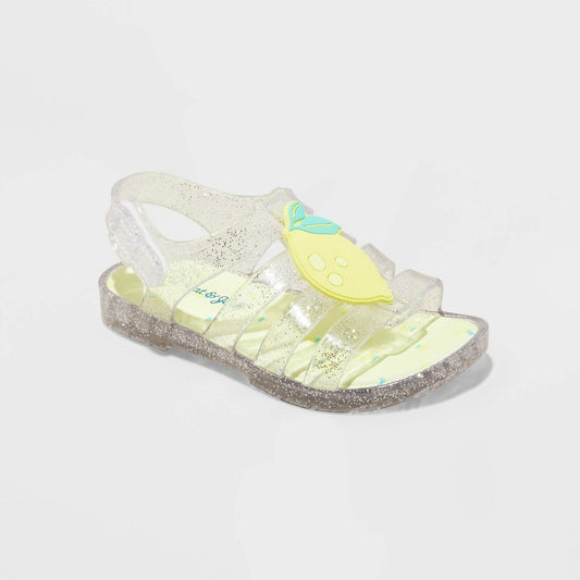 Toddler Delia Lemon Jelly Sandals - Cat & Jack™ Clear 11T: Hook and Loop, Non-Marking Outsole - Girl