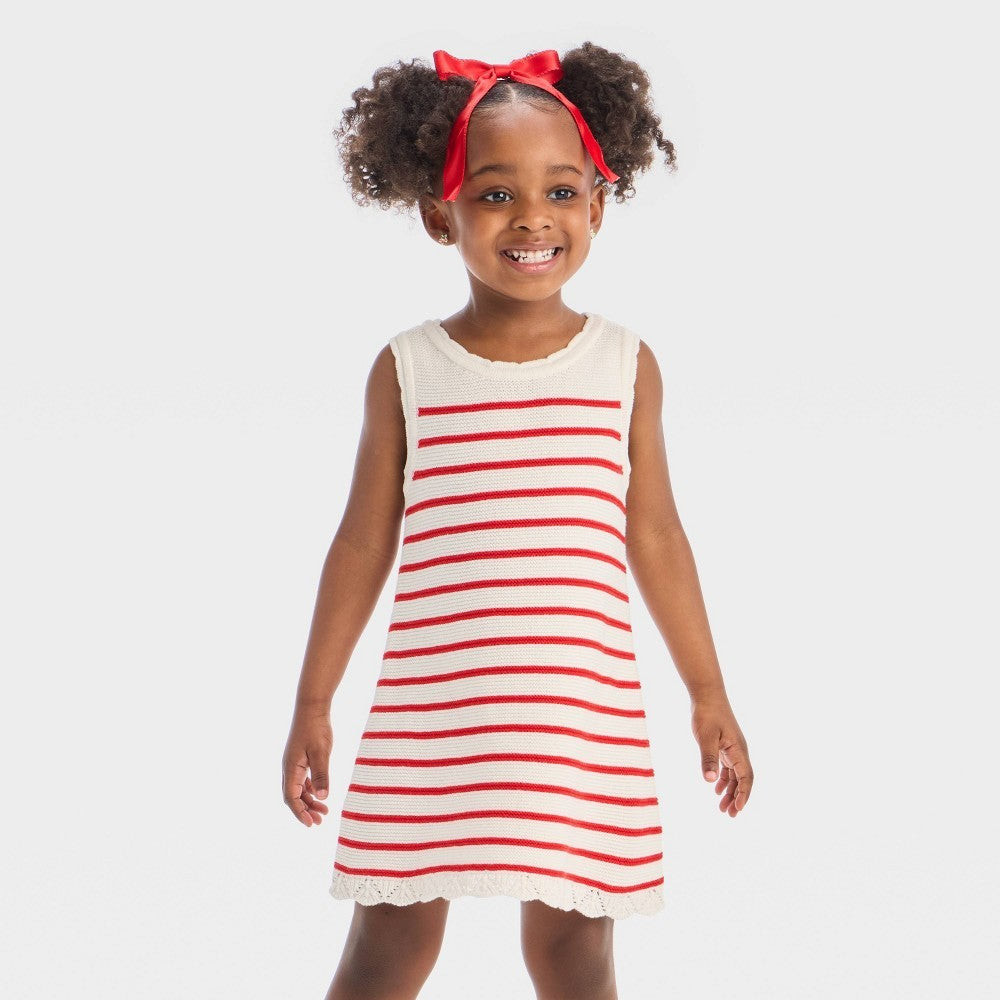 Cat & Jack Girls'bStriped Sweater Dress 3T