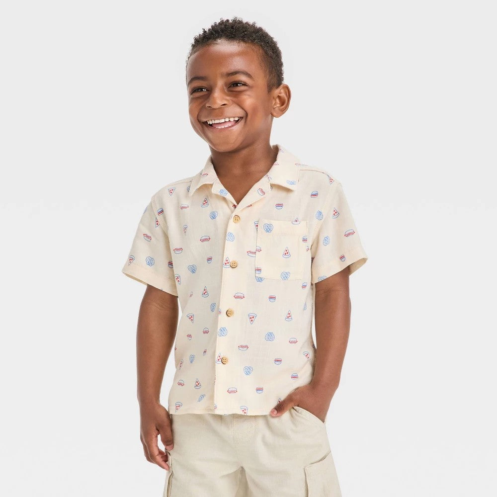Cat & Jack  Boys' Shirt, 4T Cream