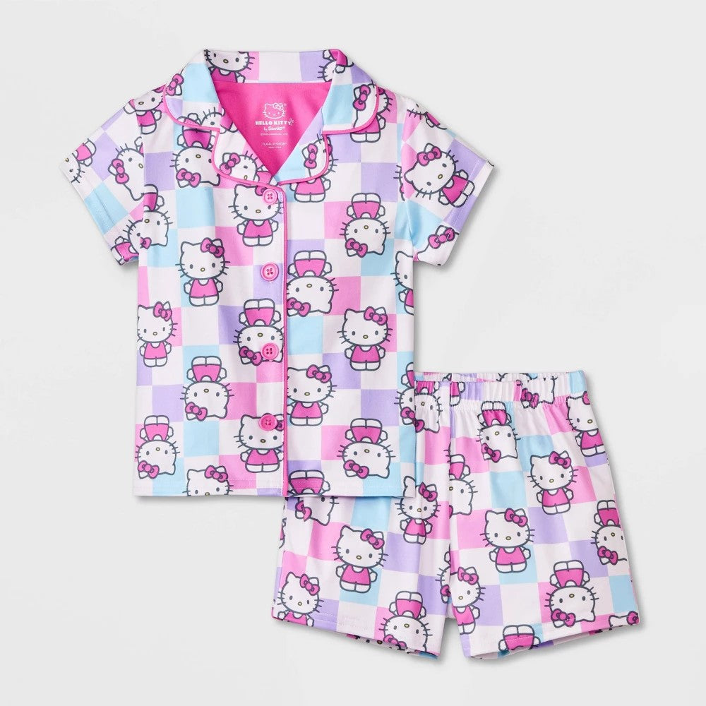 Toddler Girls' 2pc Hello Kitty Coat Pajama Set - Pink 3T