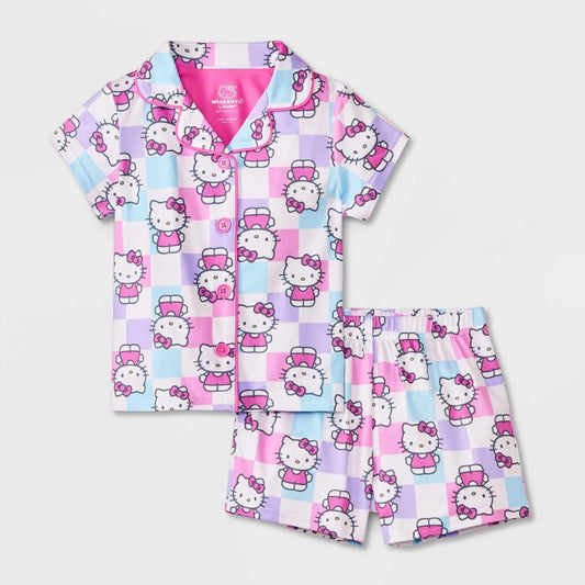 Toddler Girls' 2pc Hello Kitty Coat Pajama Set - Pink 3T