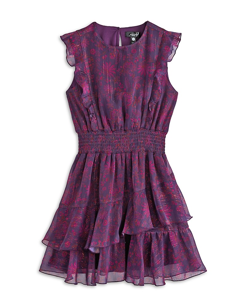 Aqua Paisley Flutter Chiffon Dress, Size L Exclusive girl