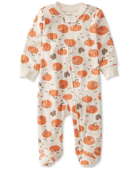 Carter's Organic Baby Sleep N' Play Pumpkins White 9M boys