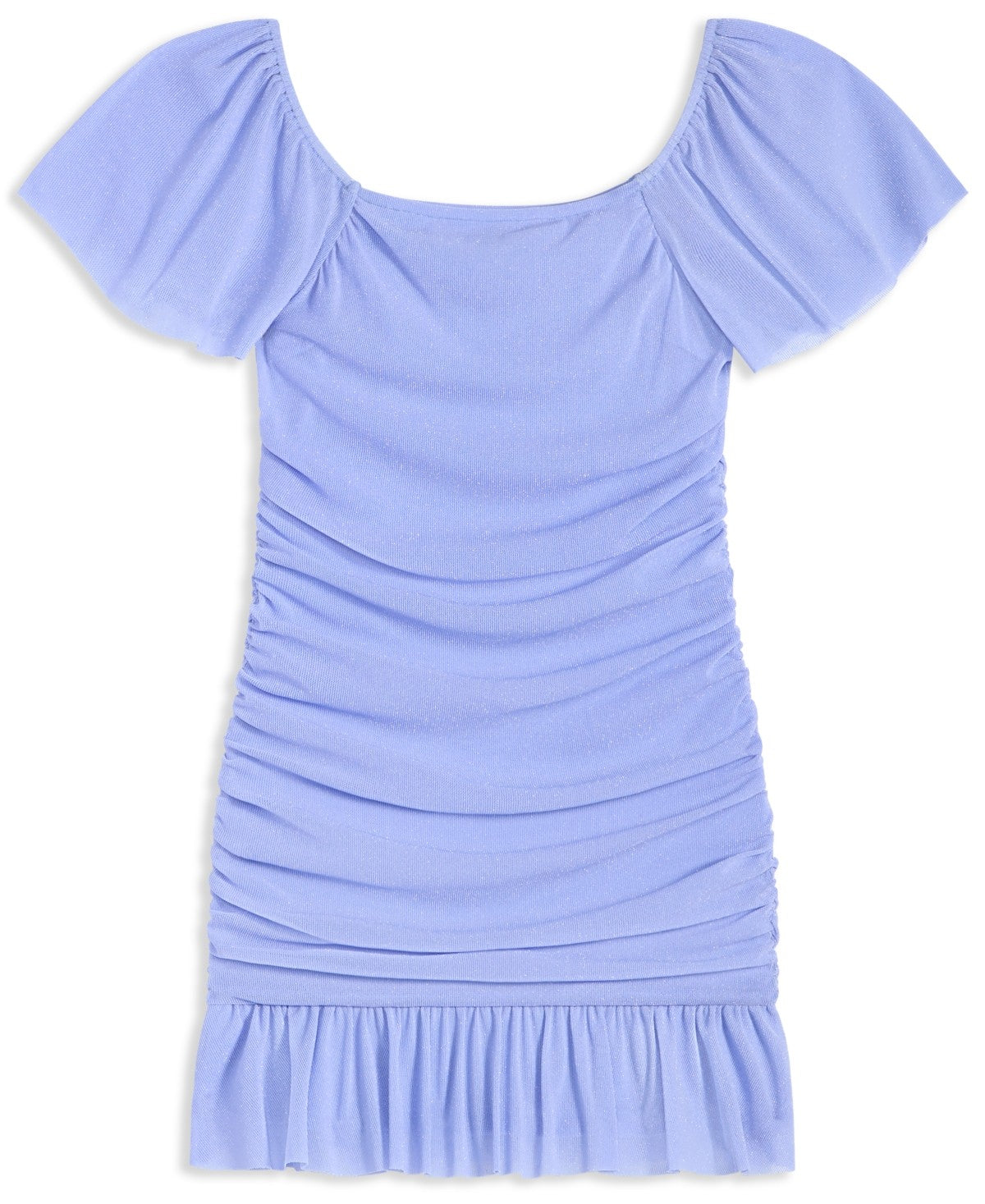 With Jules Girls Ruched Flutter-Sleeve Dress -  Size  L