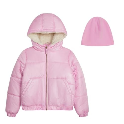 Jessica Simpson Girls' 4T Puffer Jacket with Matching Beanie