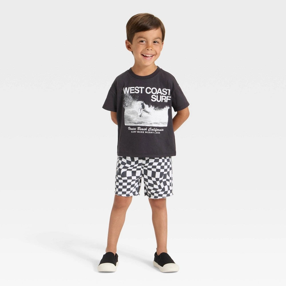 Grayson Mini Toddler Boys' T-Shirt and Shorts Set, Black 3T