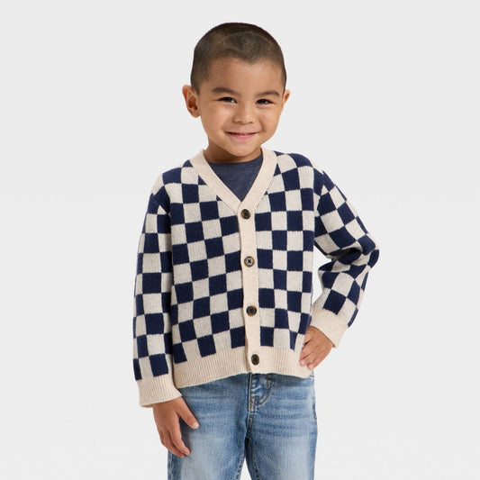 Cat & Jack Toddler Boys' Navy Blue Cardigan Sweater 12M