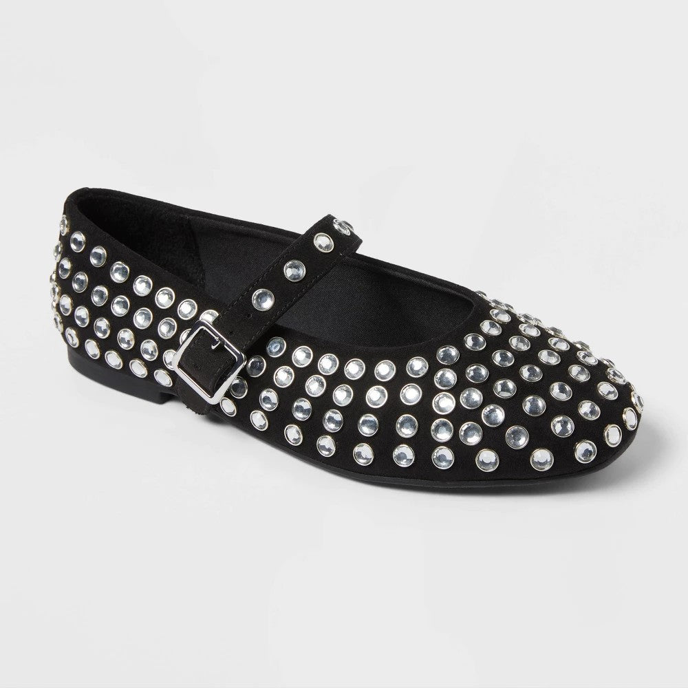 Art Class girl' Toree Rhinestone Ballet Flats, Size 2 Black